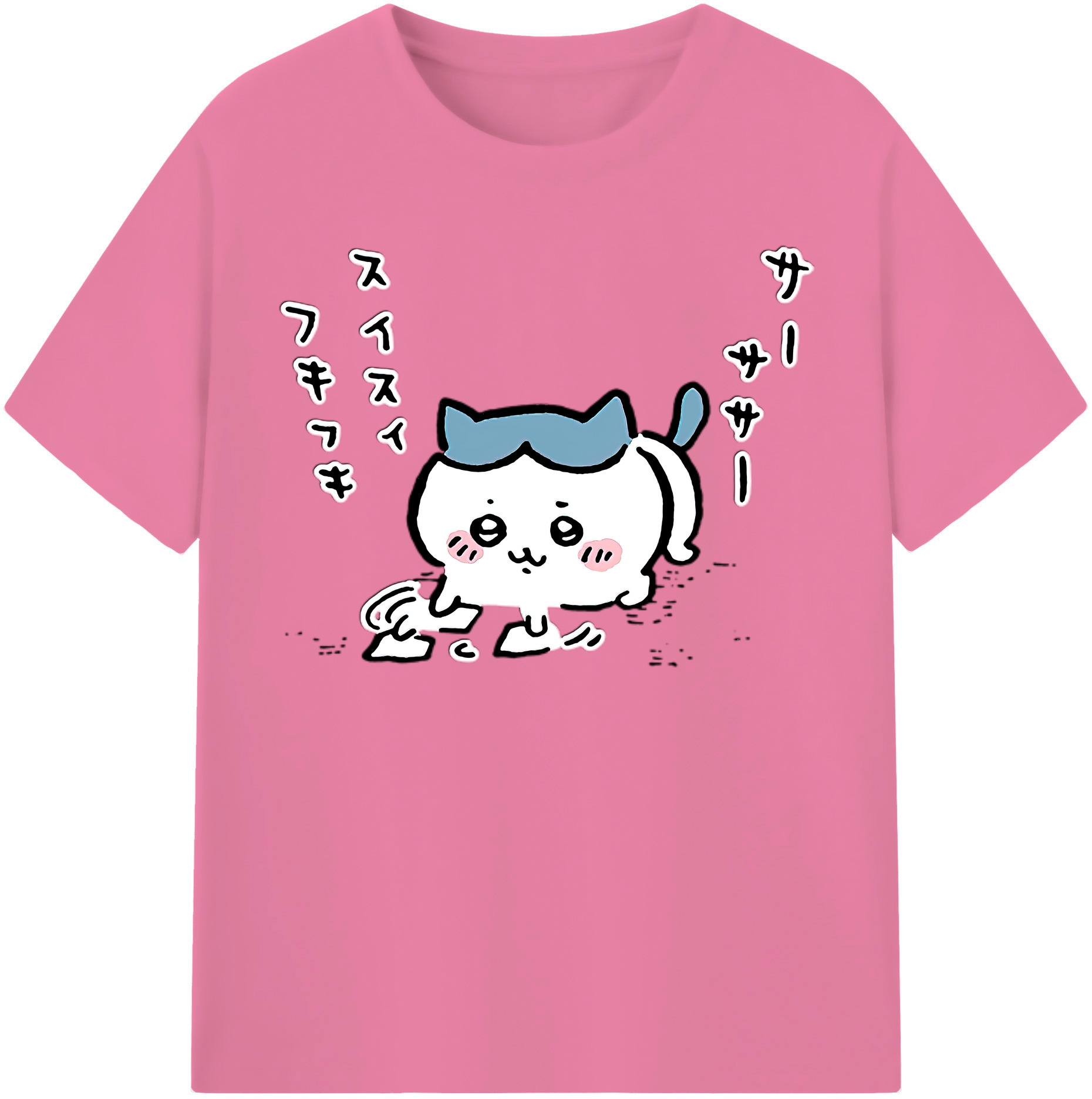 （画像用） ちいかわ ハチワレ Chii-kawa hachiware 綿100％半袖Tシャツ（フロントプリント）